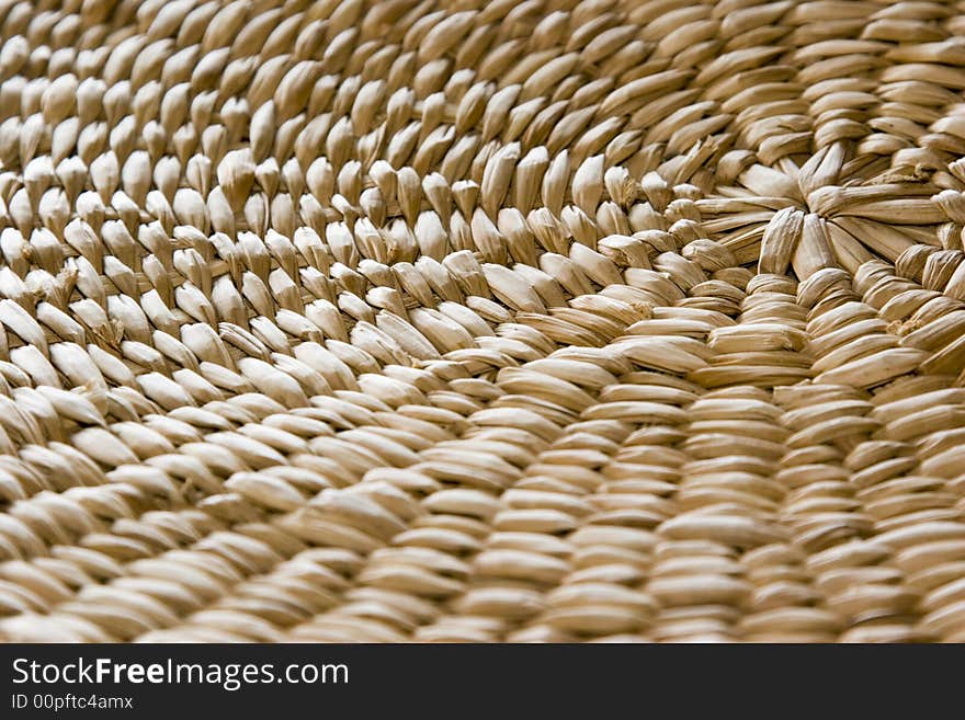 Circular pattern on a rattan seat