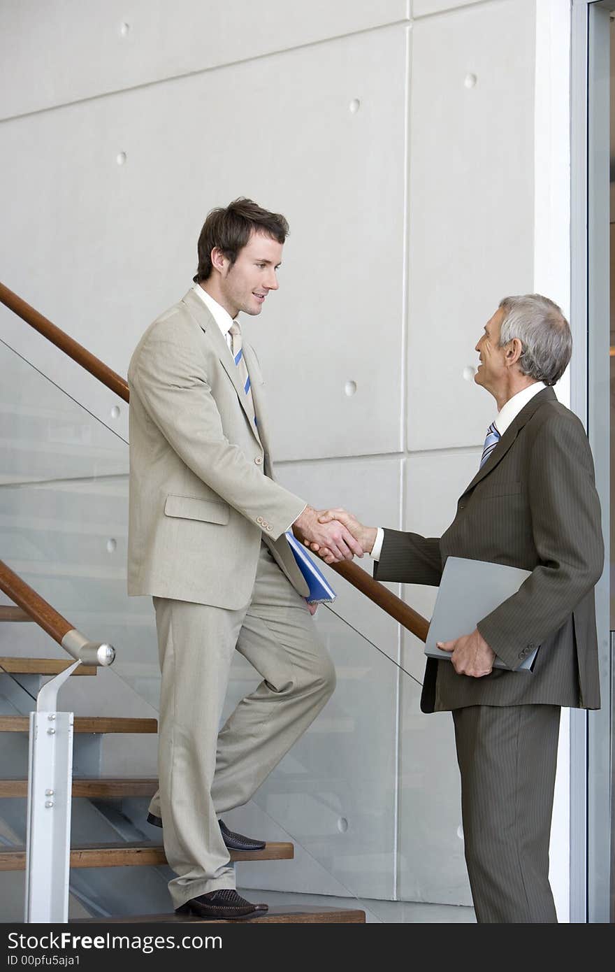 Two businessmen shaking hands