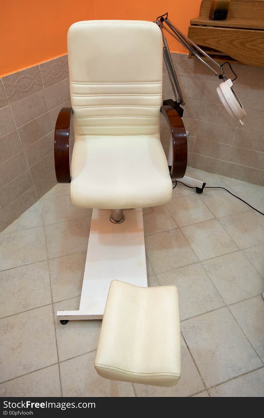 Pedicure armchair in spa salon