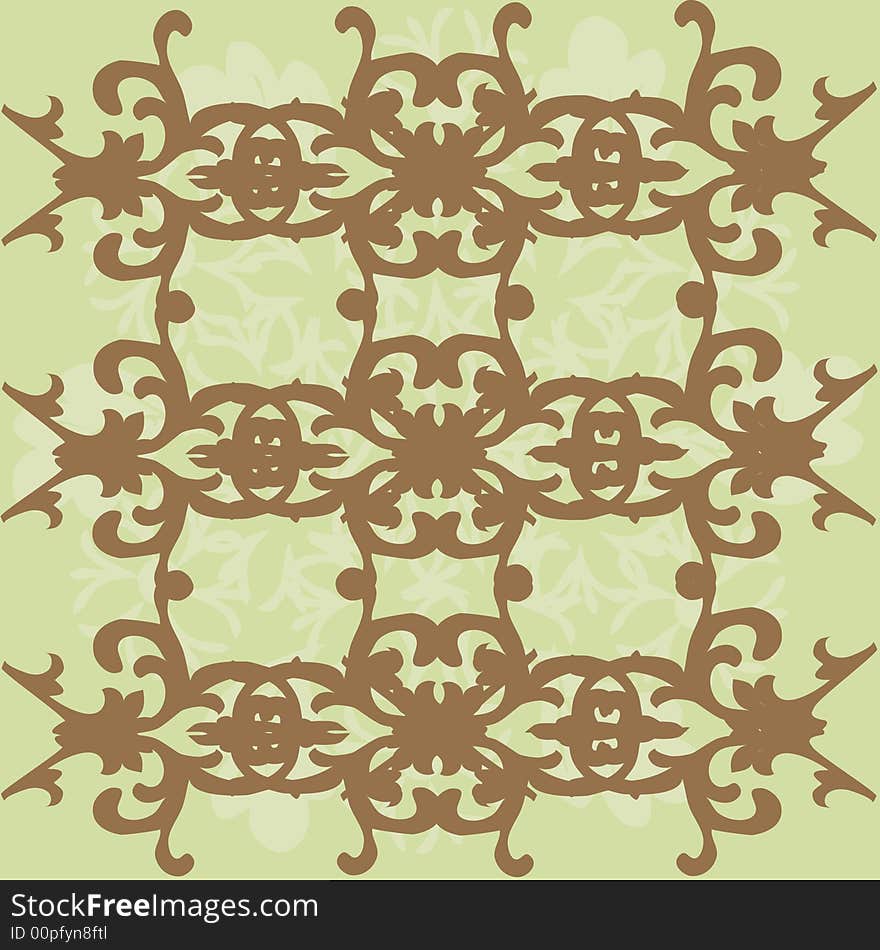 Floral ornament background-  design - Gold Frame with Floral ornament