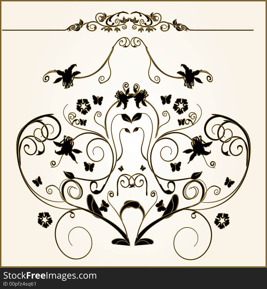 Lots of design floral vector frame elements. Lots of design floral vector frame elements