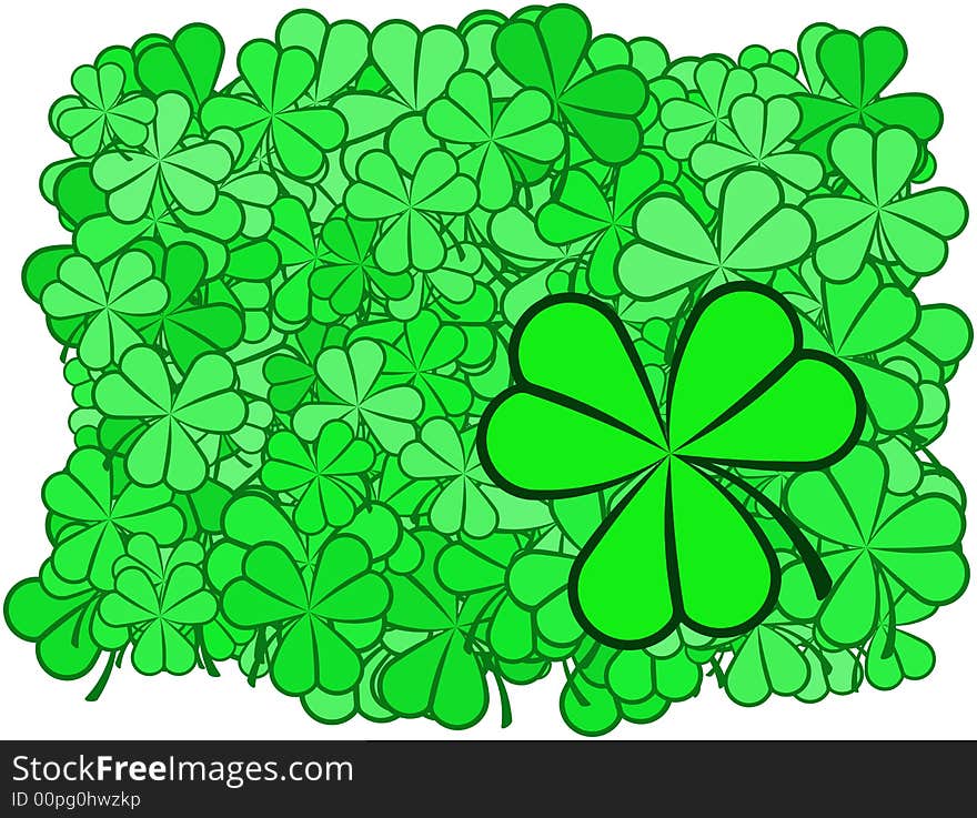 Vector illustration of shamrock background