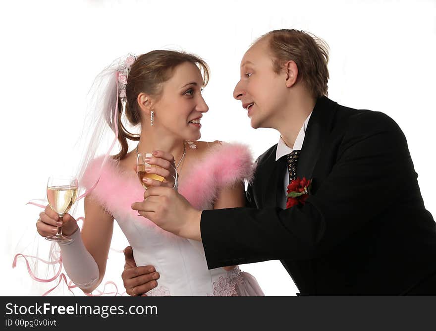 The fiancee and bridegroom at wedding