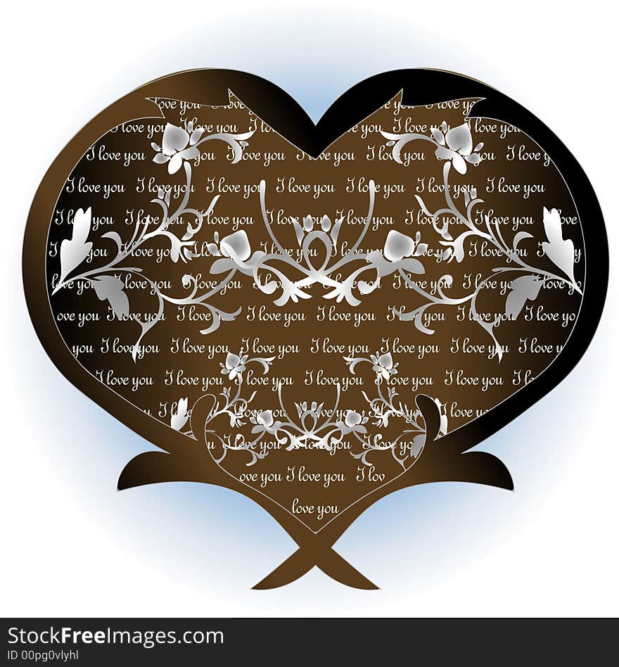 Heart - Floral ornament background-  design for valentines