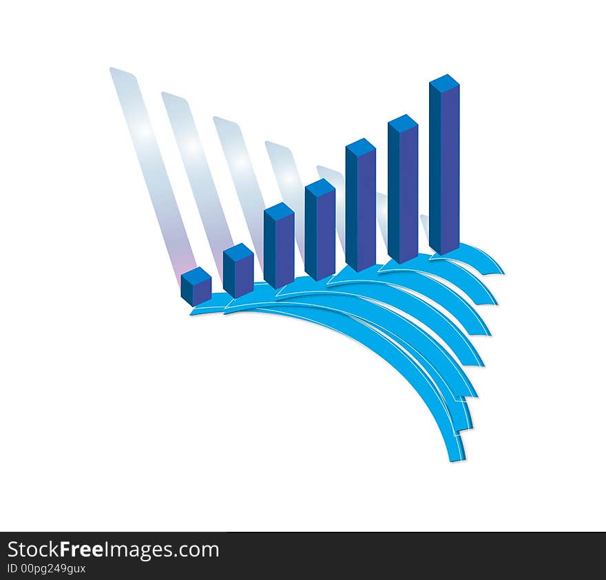 Business Graph on white background -  design