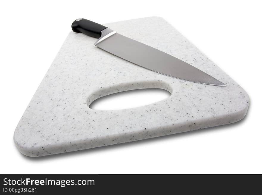 Large Knife on Cutting Board