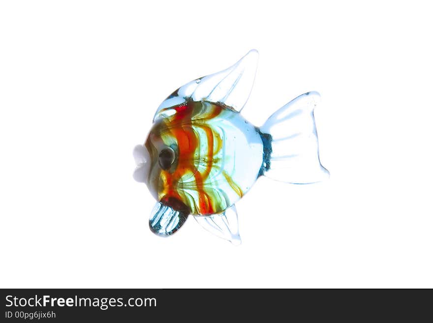 Colorful glass fish on white background. Colorful glass fish on white background