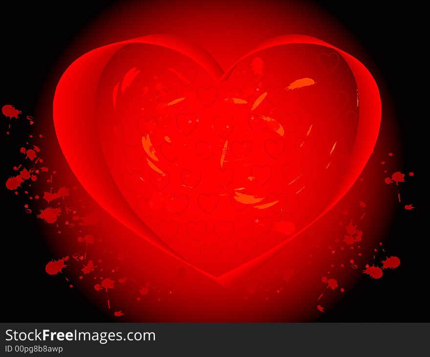 Red heart on a black background. Red heart on a black background