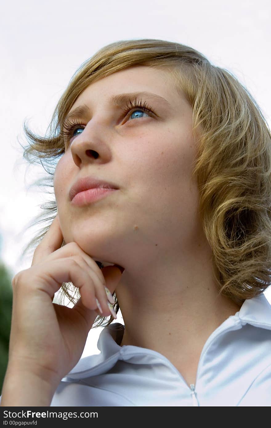 Close-up of pretty young woman. Close-up of pretty young woman