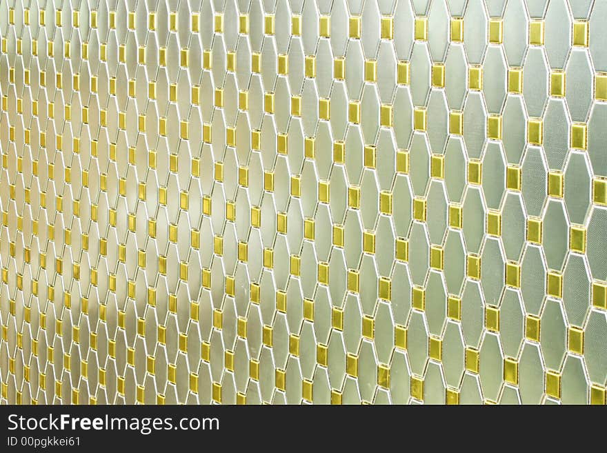 Metallic wall made from metal bricks structure