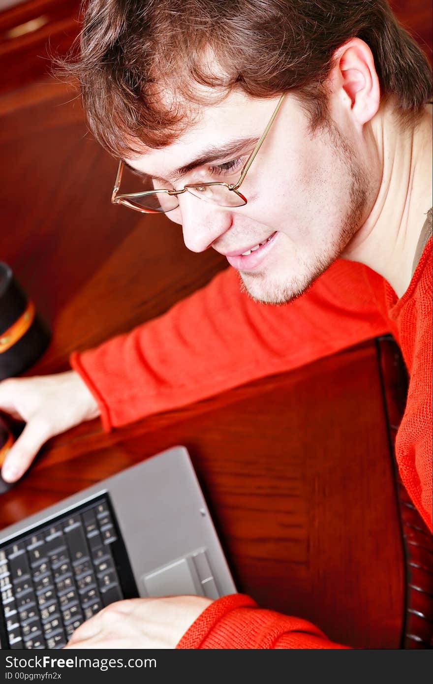 Portrait of a businessman in a working process. Portrait of a businessman in a working process