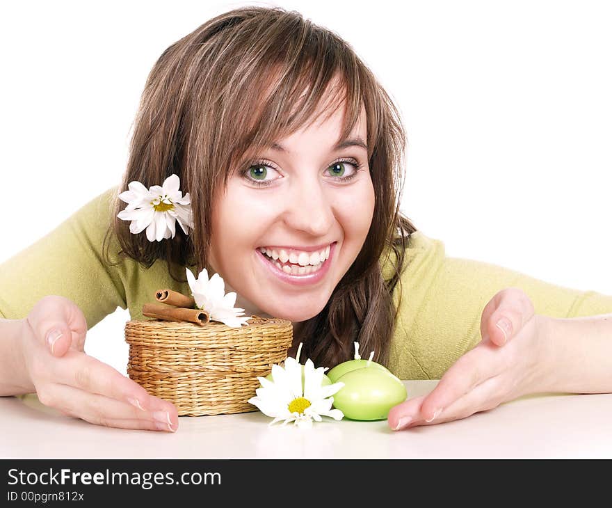 Beautiful woman with long hair