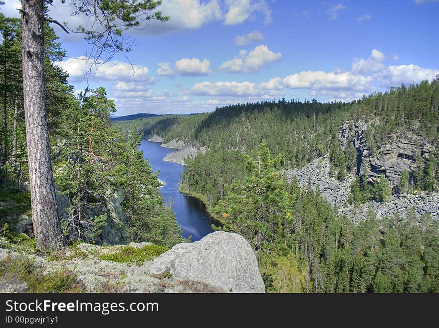 Panorama of mountain lake