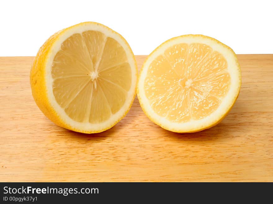 Two lemon halves