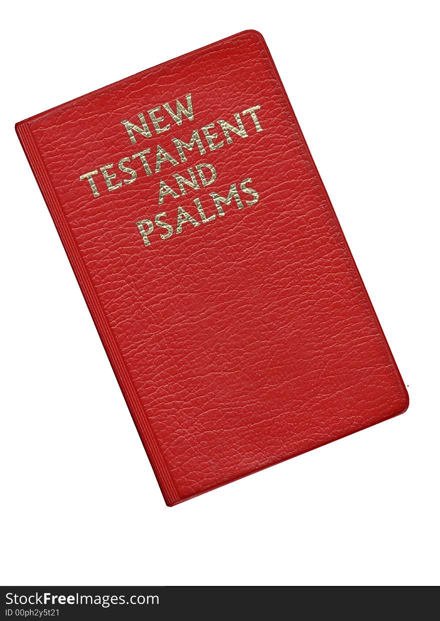 Red bible isolated over a white background