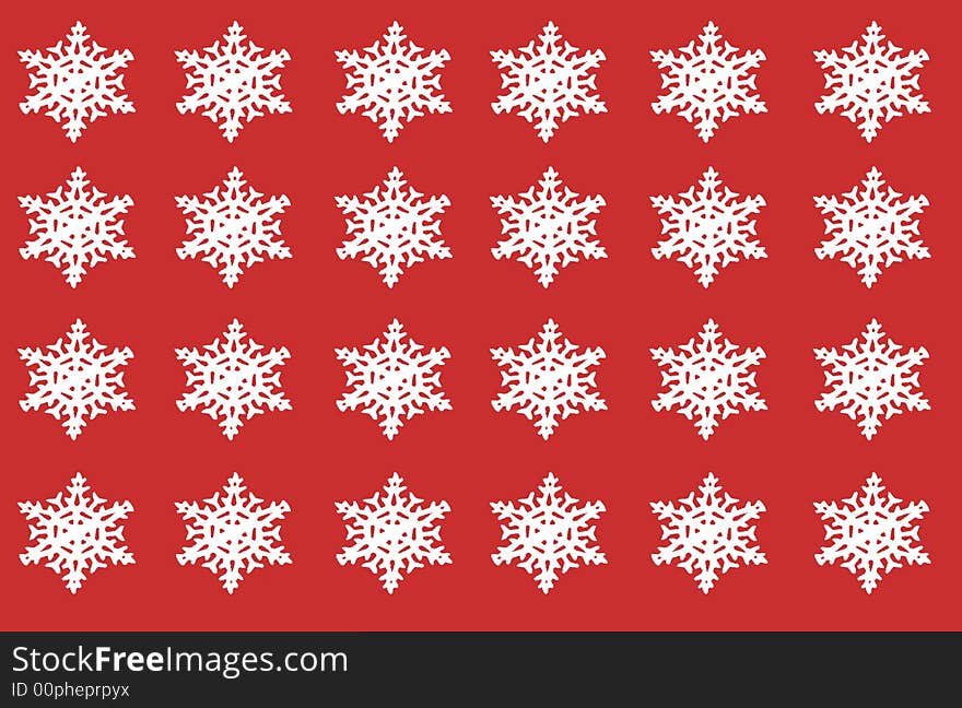 Snowflakes isolated over red background