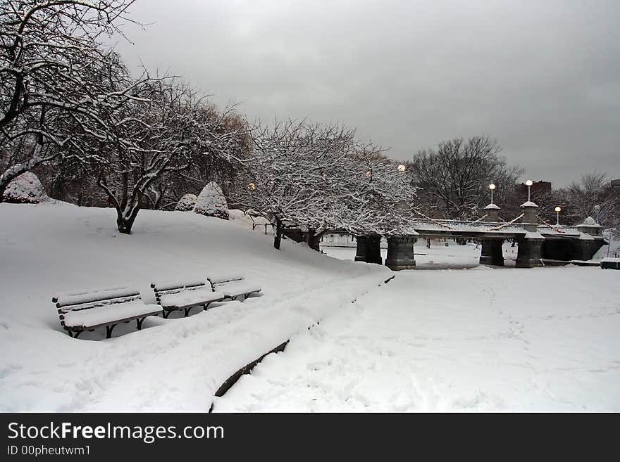 Snowy winter at Boston, Massachusetts, USA. Snowy winter at Boston, Massachusetts, USA