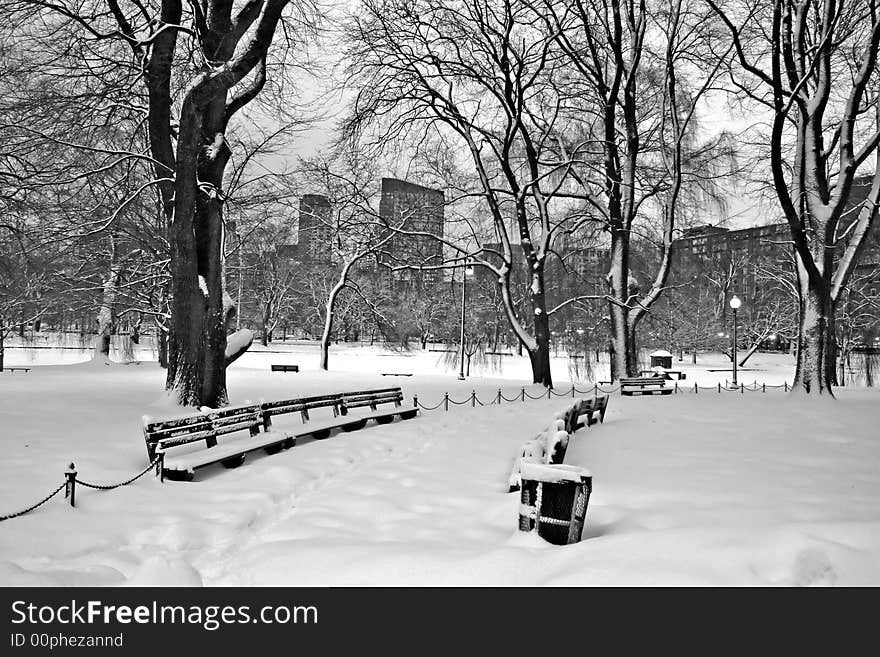 Snowy winter at Boston, Massachusetts, USA. Snowy winter at Boston, Massachusetts, USA