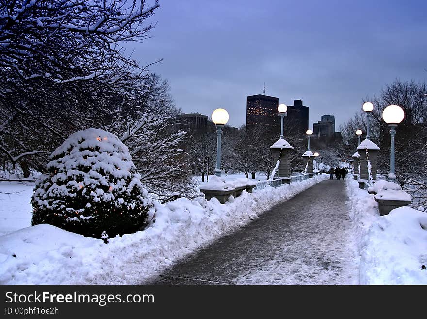 Snowy winter at Boston, Massachusetts, USA. Snowy winter at Boston, Massachusetts, USA