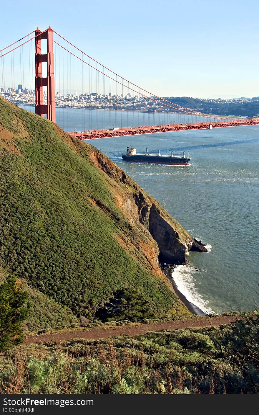 Ship Under Golden Gate Bridge