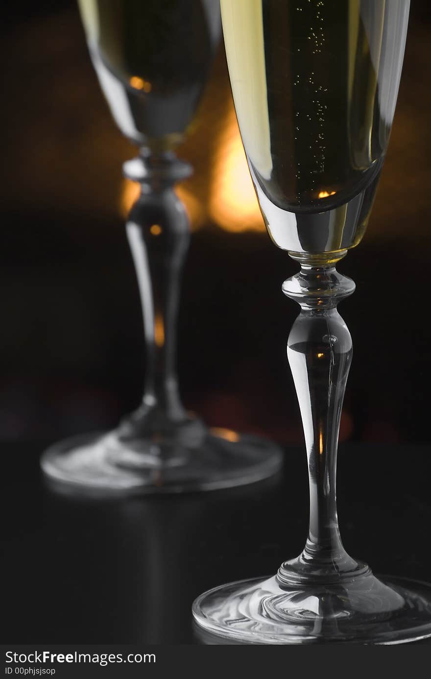 Shallow focus vertical view of 2 glasses of champagne by the fire.
Suitable for quiet getaways, Valentines Day, Christmas holidays and others. Shallow focus vertical view of 2 glasses of champagne by the fire.
Suitable for quiet getaways, Valentines Day, Christmas holidays and others.