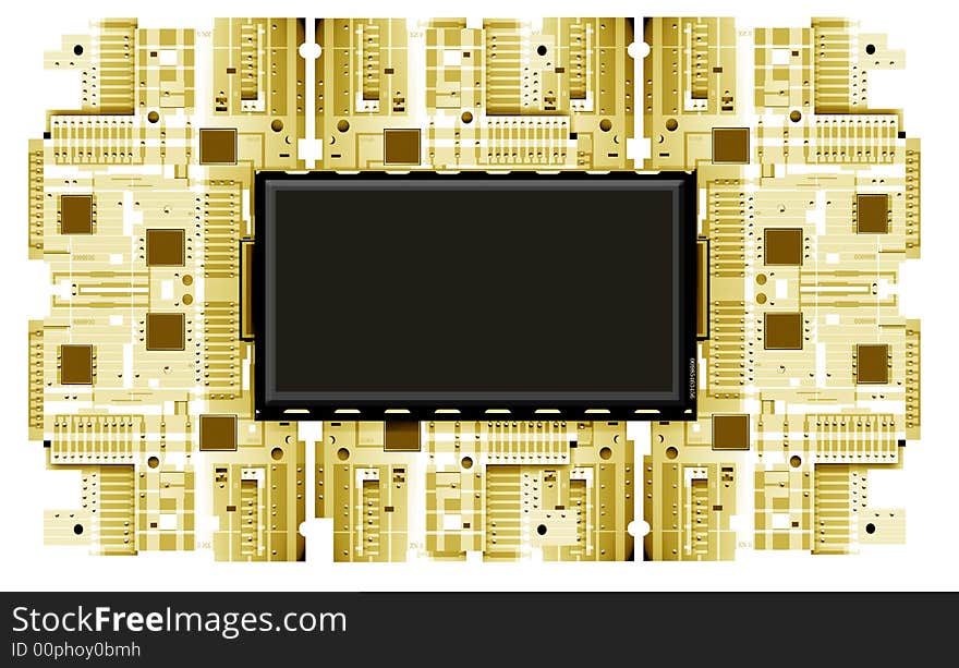 Electronic circuit board,2D digital art