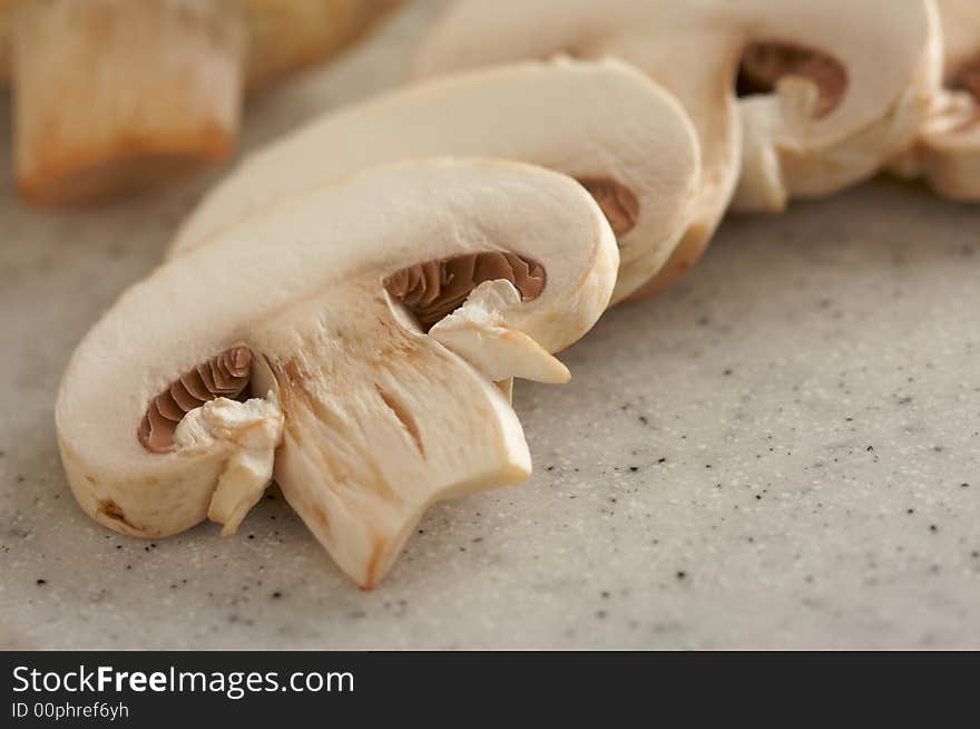 Mushrooms on a Cutting Board