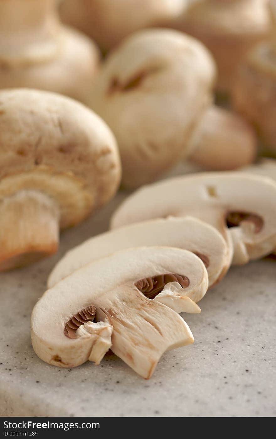 Mushrooms on a Cutting Board