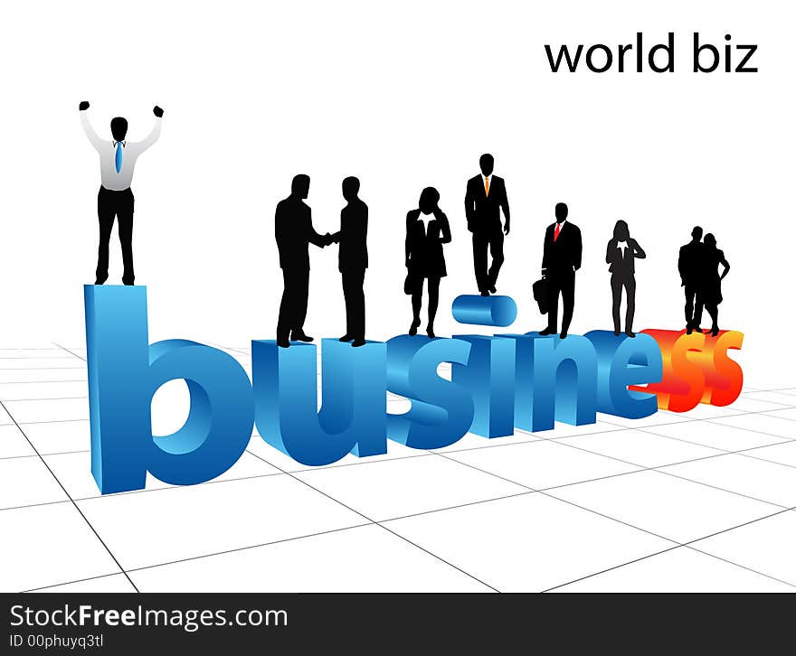 Illustration of business people....world biz