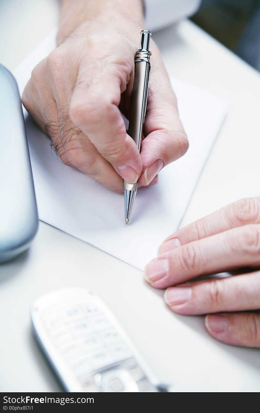 Businessman's hand with pan