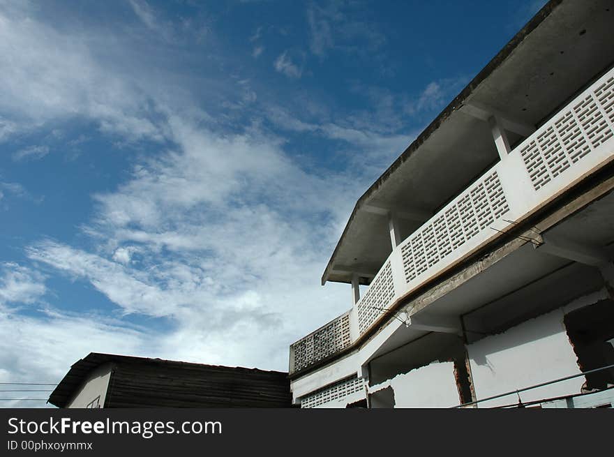 Abandoned building in downtown Surat Thani, Thailand. Abandoned building in downtown Surat Thani, Thailand.