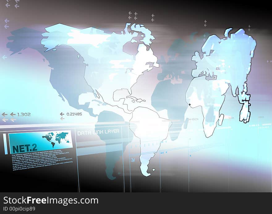 World map illustration abstract background