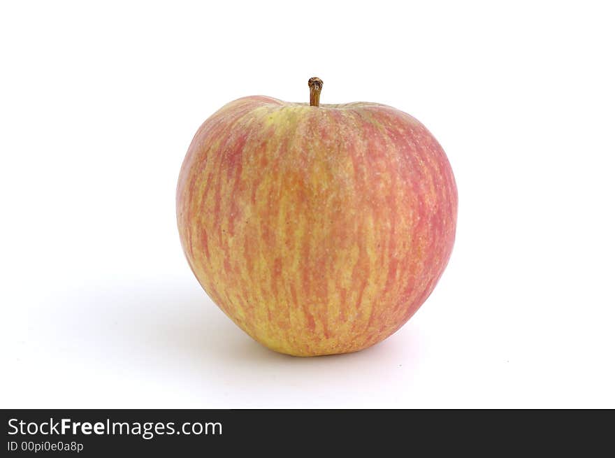 Natural red apple isolated in background white