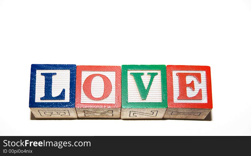 Wooden Letter Blocks That Spell Love. Wooden Letter Blocks That Spell Love