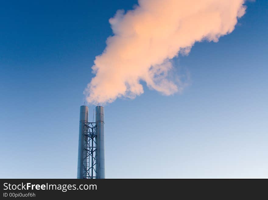 The light smoke going from a pipe