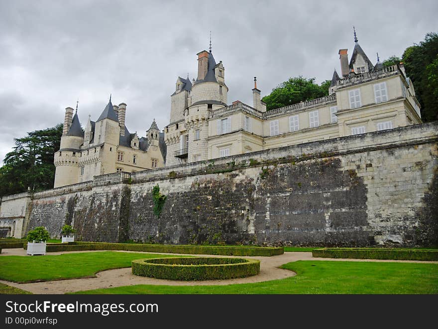 Chateau Ussé yard. Loire Valley, France. Chateau Ussé yard. Loire Valley, France.