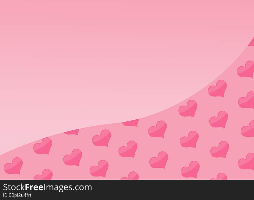 Background with hearts of pink color