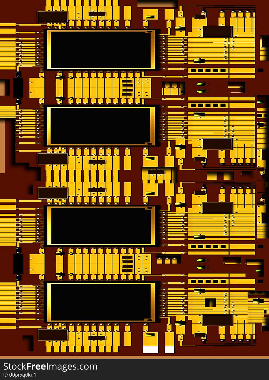 Electronic circuit board,2D digital art