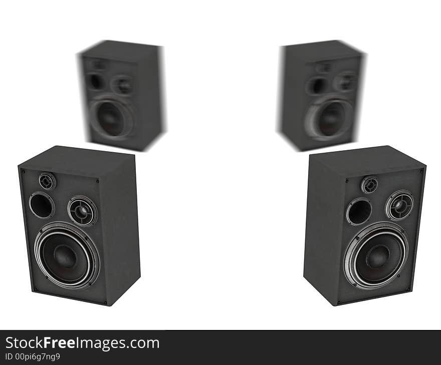 Isolated audio system equipement - 3d render