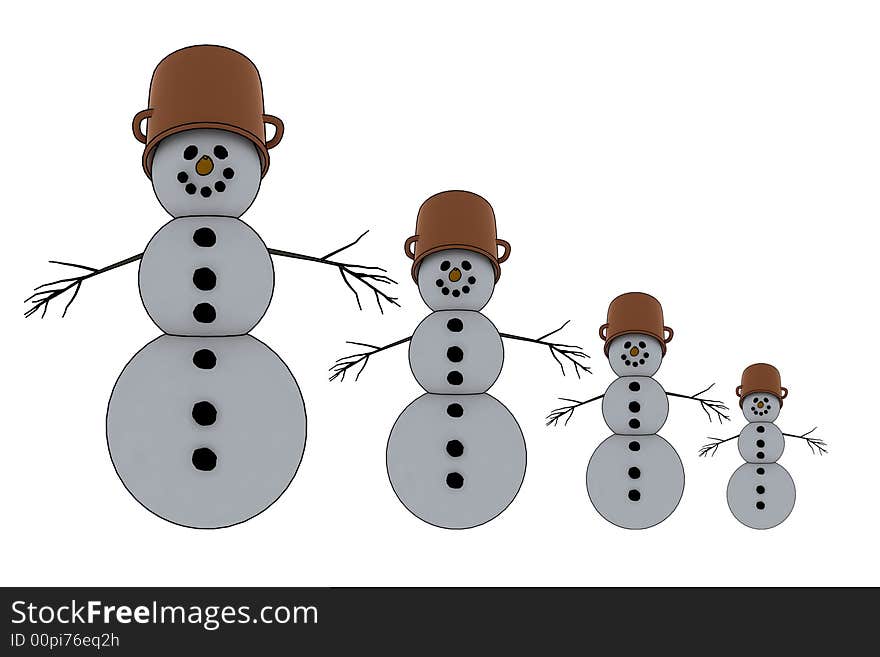 Isolated snowman for winter/christmas design