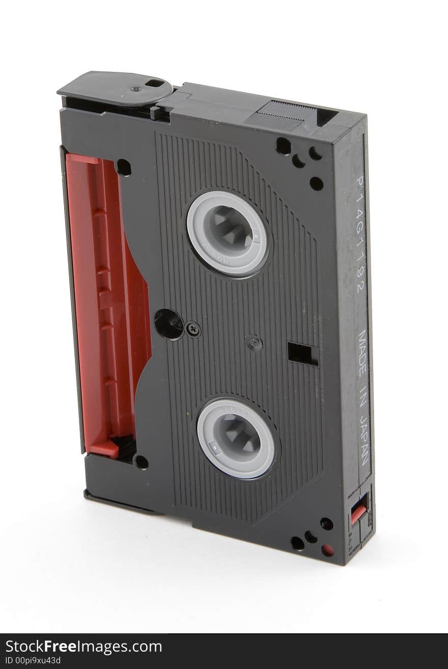 Isolated Hi8 video tape against a white background.