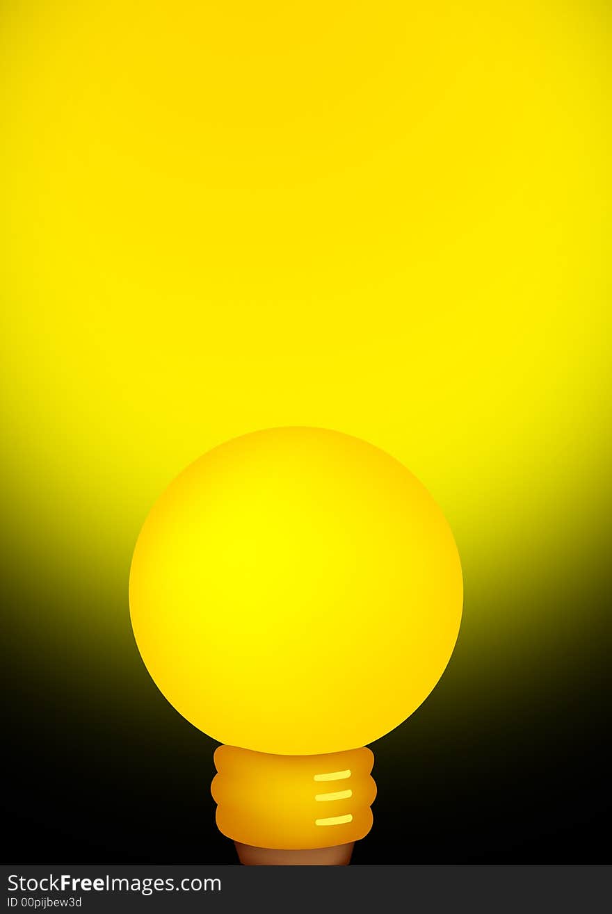 Light bulb illustration on yellowish background