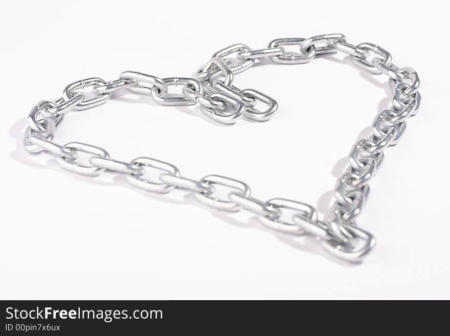 Chain combined in the form of heart. Chain combined in the form of heart