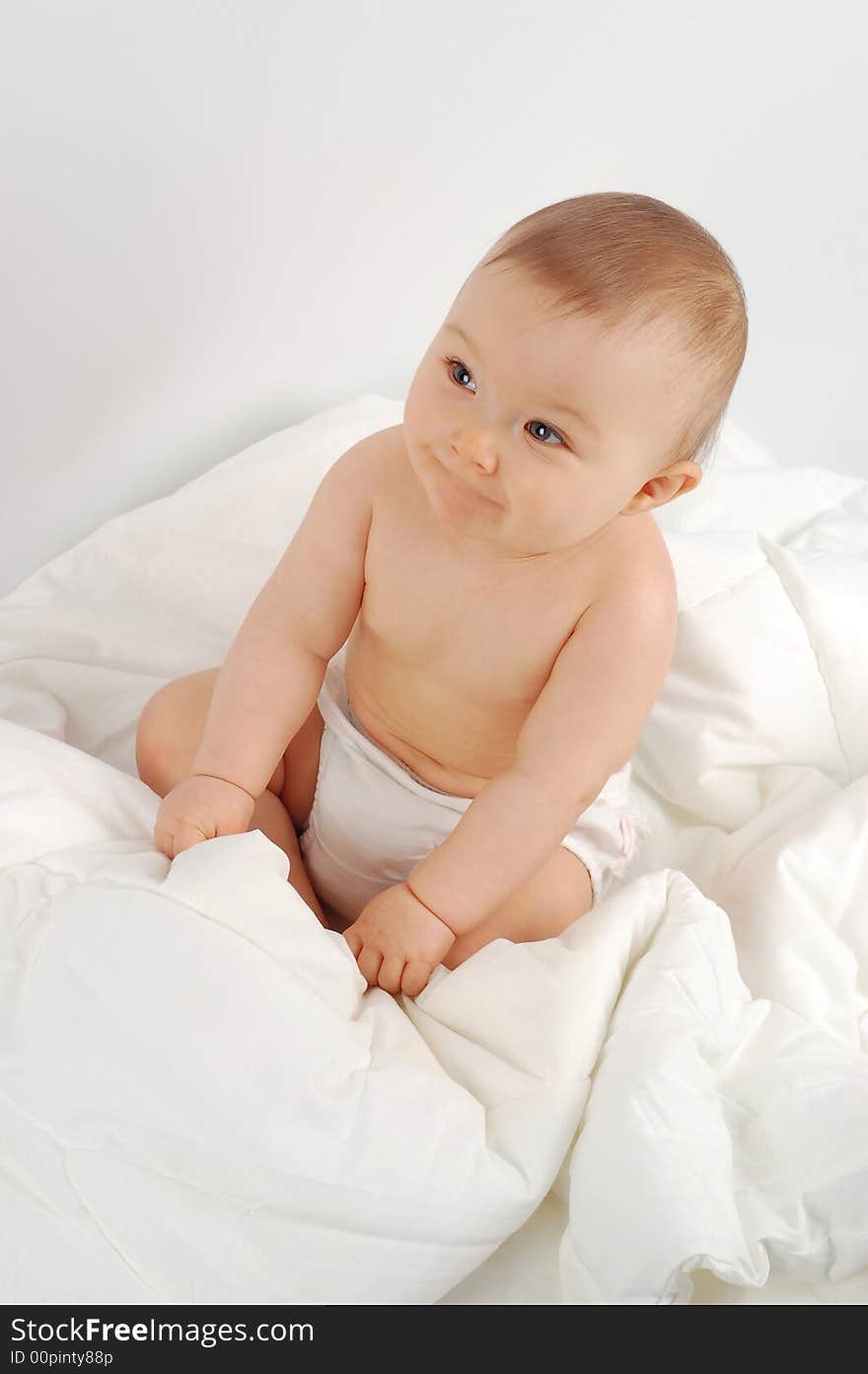 Sweet baby girl on white background. Sweet baby girl on white background