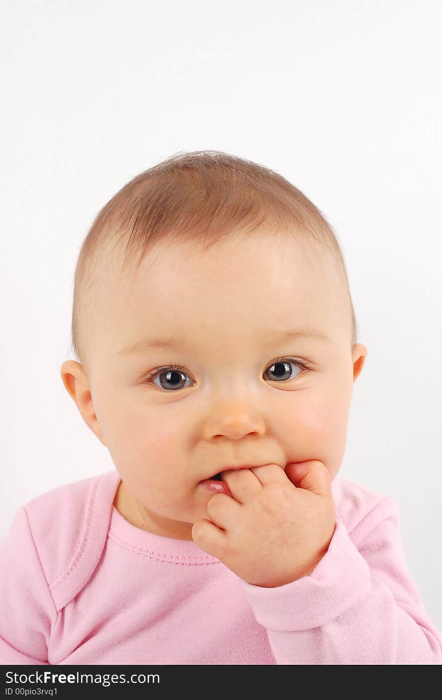 Sweet baby girl on white background. Sweet baby girl on white background