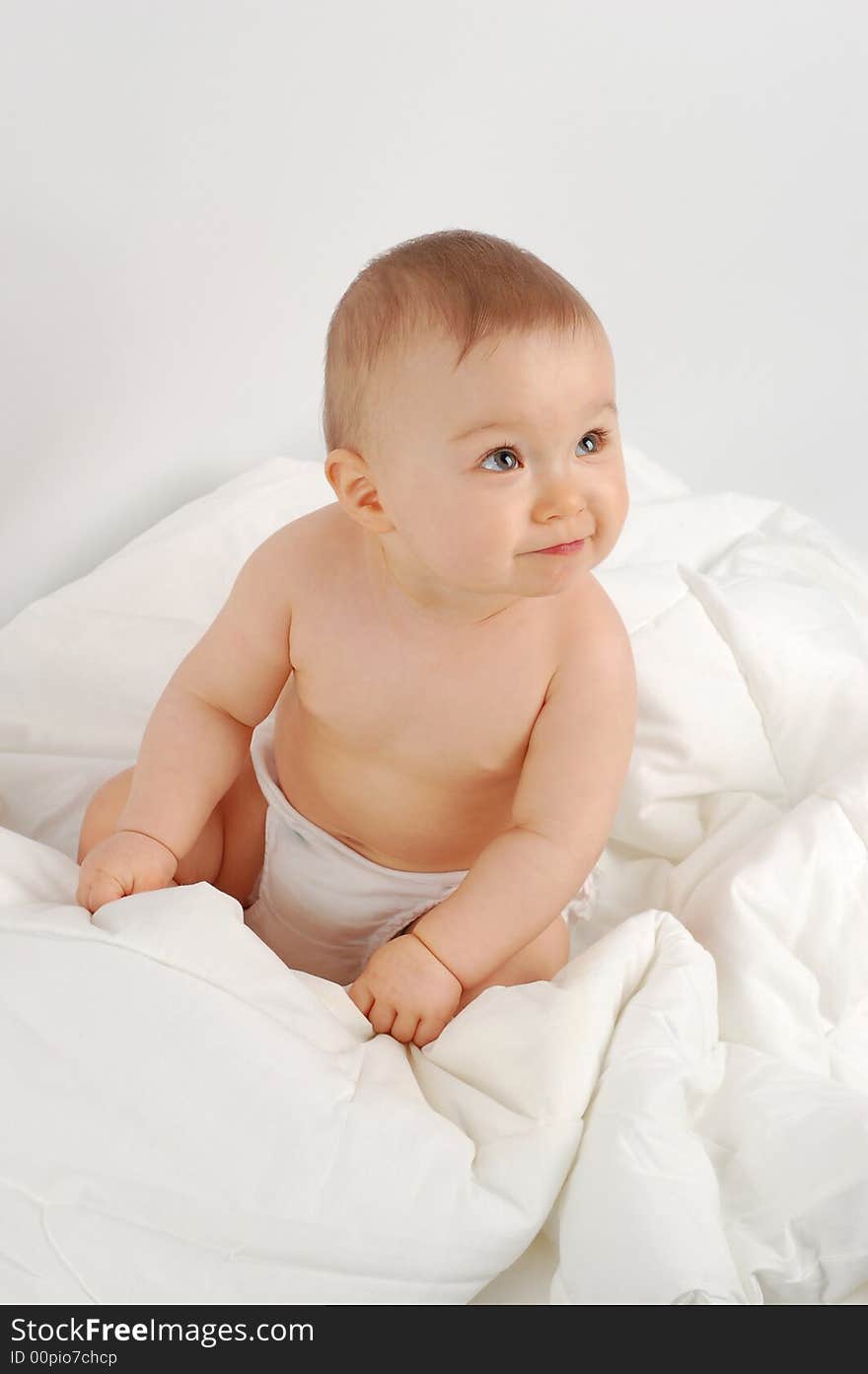 Sweet baby girl on white background. Sweet baby girl on white background