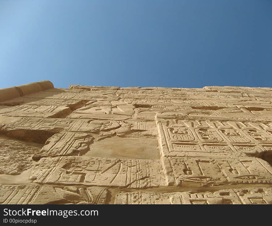 Bas-relief and hieroglyphs in the Habu Temple in Karnak Luxor Egypt. Bas-relief and hieroglyphs in the Habu Temple in Karnak Luxor Egypt