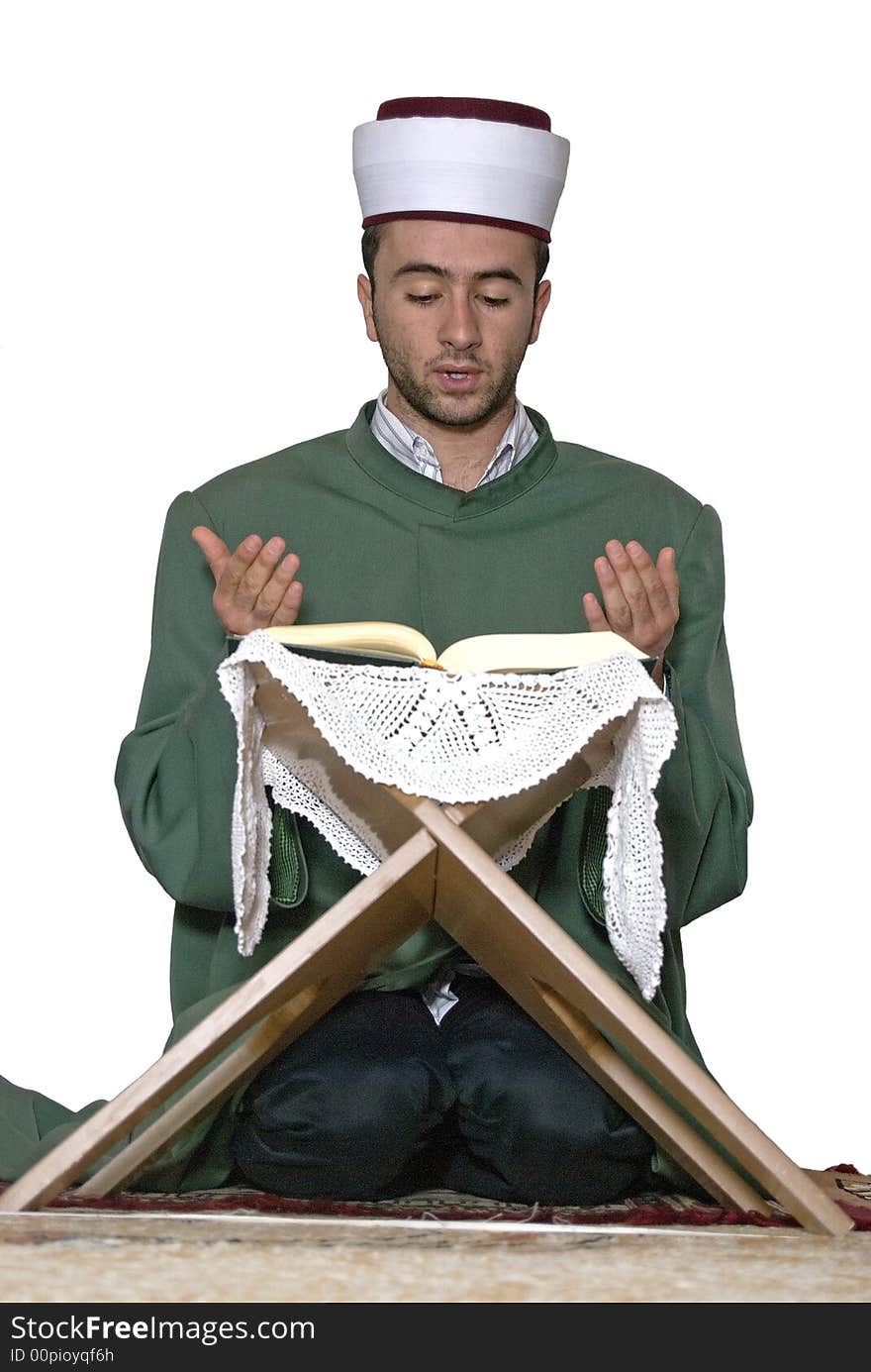 Muslim holly man praying in the mosque. Muslim holly man praying in the mosque