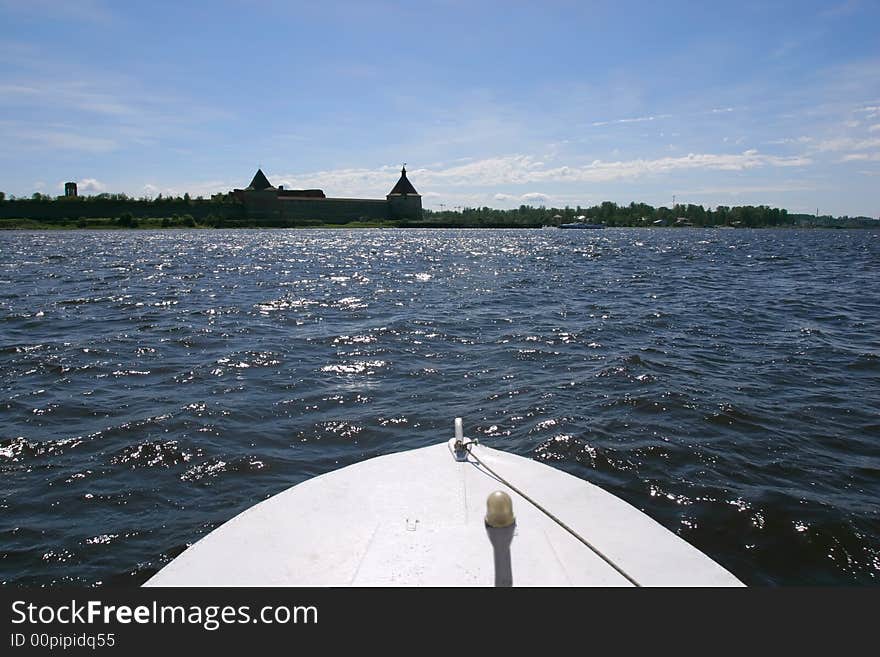 Boat going to castle