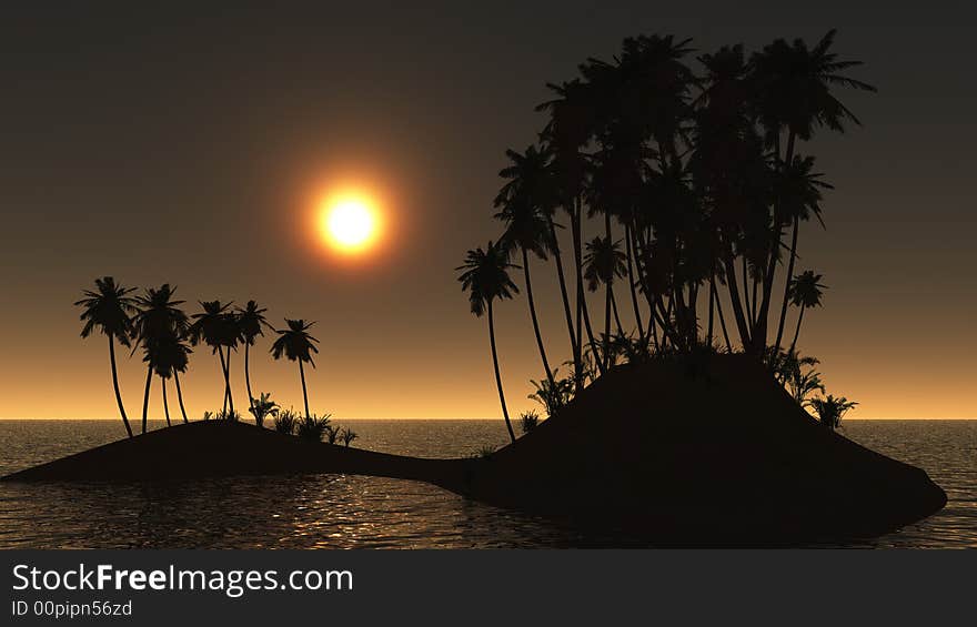 Sunset spirit of palm island